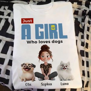 A Girl Loves Dogs - PersonalizedOne Size Shirt