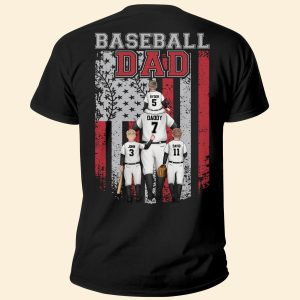 Baseball Dad, Brother, Grandpa Flag - PersonalizedOne Size Shirt