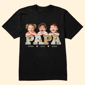 Custom Kid Face Papa - Personalized PhotoOne Size Shirt