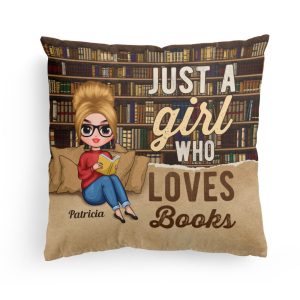 Just A Girl Who Loves Books Ver 2 - Personalized Pillow (Insert Included) - Chibi Girls