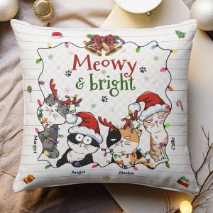 Meowy & Bright - Personalized Pillow (Insert Included)